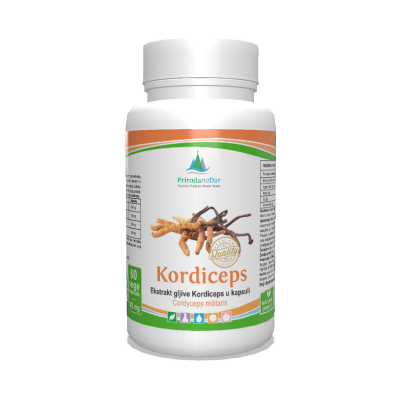 Kordiceps gljiva (Cordyceps Militaris) – lekovita gljiva u kapsulama sa 30% beta glukana 60 x 500 mg