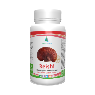 Reiši gljiva (Ganoderma lucidum) – lekovita gljiva u kapsulama sa 30% beta glukana 60 x 500 mg