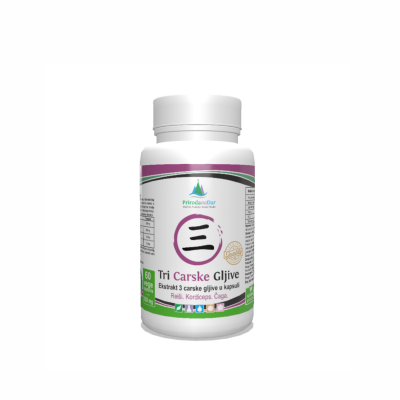 3 Carske gljive - Reiši, Kordiceps i Čaga pečurke u kapsuli sa 30% betaglukana 60 x 500 mg
