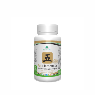 5 Elemenata - Reiši, Kordiceps, Lavlja griva, Ćuranov rep i Čaga pečurke u kapsuli sa 30% betaglukana 60 x 500 mg