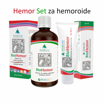 BioHemor Set za hemoroide - prirodne biljne kapi i krema za uvećane i bolne hemoroide
