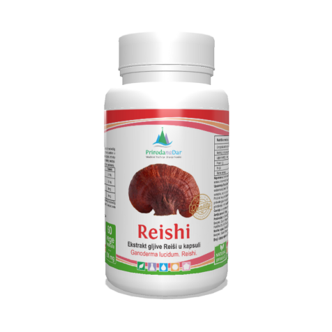 Reiši gljiva (Ganoderma lucidum) – lekovita gljiva u kapsulama sa 30% beta glukana 60 x 500 mg