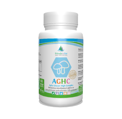 AGHC micelijum gljiva kapsule za sa 50% polisaharida i 20% alfa glukana 60 x 400 mg