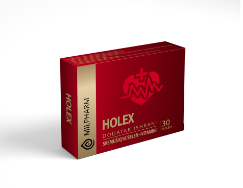Holex tablete za srce sa sremušem, zovom, Q10, selenom i vitaminima - 30 tableta x 700 mg