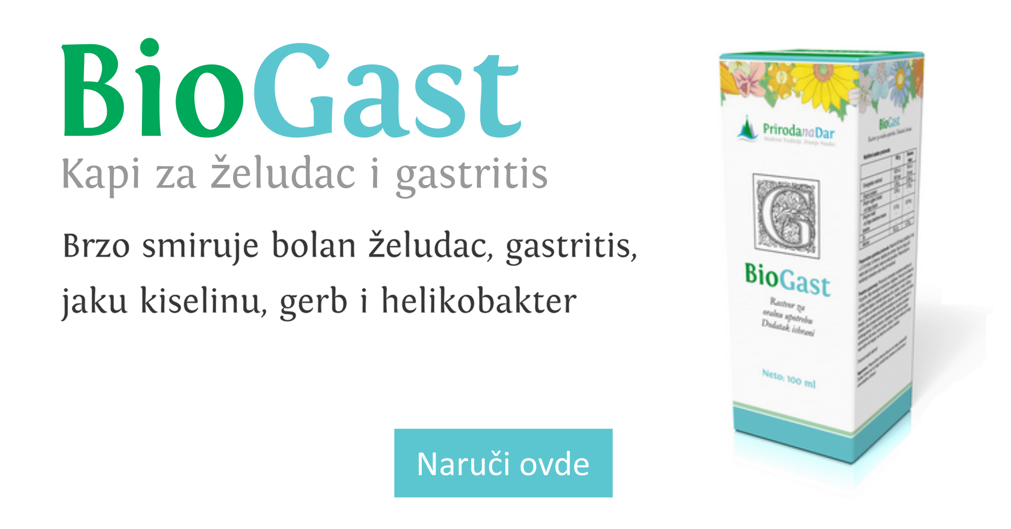BioGast kapi za gastritis i lek za peptički ulkus i Helicobacter pilory